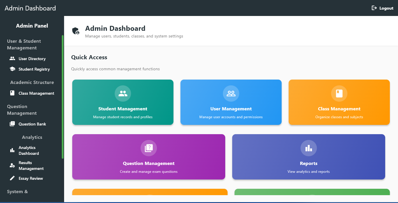 CBT Admin Dashboard
